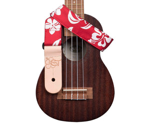 Kala Red Hibiscus Ukulele Strap - Made in the USA