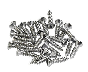 Fender Pickguard/Control Plate Mounting Screws, Chrome, 24 Count