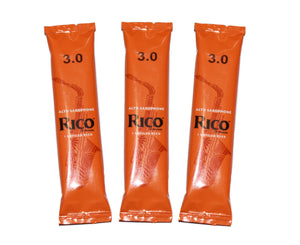 Rico Alto Saxophone Reeds, Strength 3.0, 3-pack