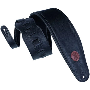 Levy's MSS2-4-BLK 4 1/2" Black Garment Leather Padded Bass and Guitar Strap