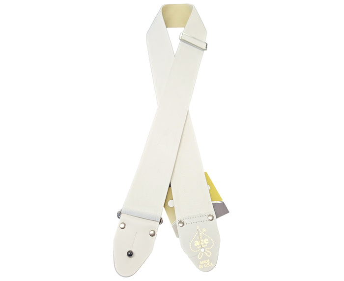 Ace Vintage Embossed White Guitar Strap by D'Andrea - Made in the USA