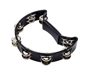 Cardinal Percussion Hand-Held Moonbourine Double Row Black Tambourine