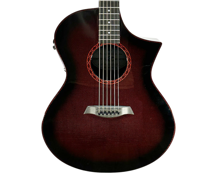 Composite Acoustics GX-HG-WRB Acoustic-Electric Guitar in Wine Red Burst