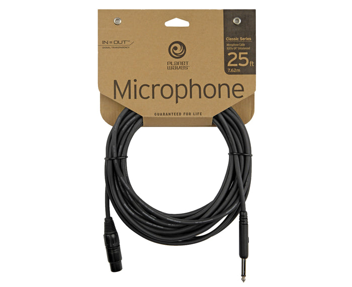 D'Addario Classic Series XLR Female to 1/4" Mic Cable 25 ft.