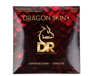 DR Strings Dragon Skin+ Coated Phosphor Bronze Acoustic Guitar Strings - .013-.056 Medium