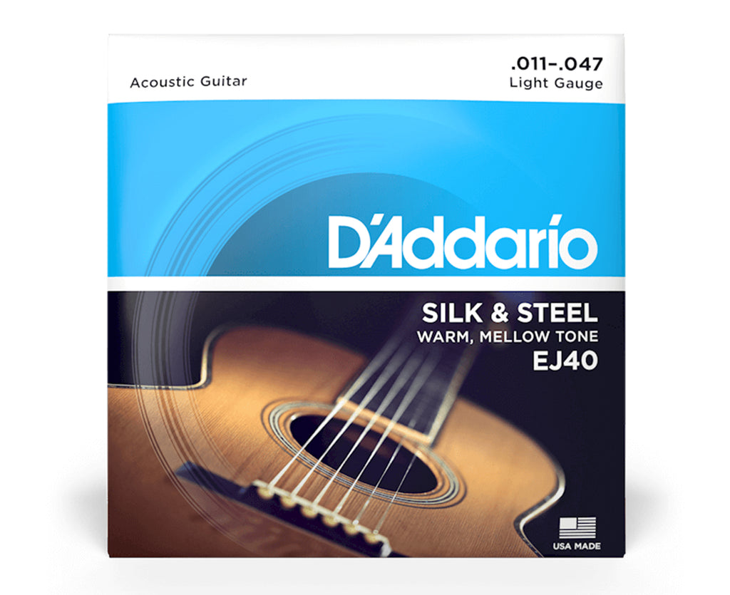 D'Addario EJ40 Silk & Steel Light Acoustic Guitar Strings .011-.047