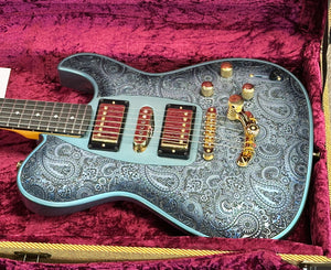 Dean Zelensky Dellatera ATW Deluxe Paisley Electric Guitar in Gunhill Blue Burst w/ Case, Many Upgrades!