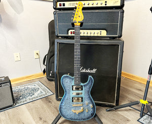 Dean Zelensky Dellatera ATW Deluxe Paisley Electric Guitar in Gunhill Blue Burst w/ Case, Many Upgrades!