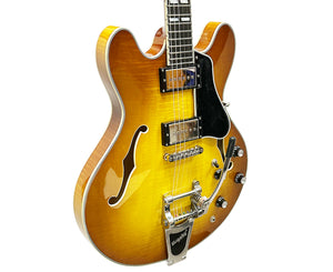 Eastman T486B-GB Semi-Hollow Electric Guitar in Gold Burst w/ Case