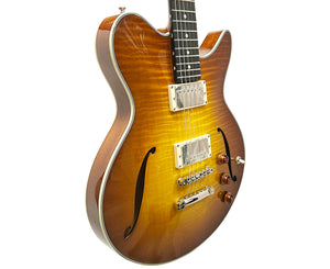 Eastman Romeo California Semi-Hollow Electric Guitar in Goldburst w/ Bare Knuckle Pickups and Case