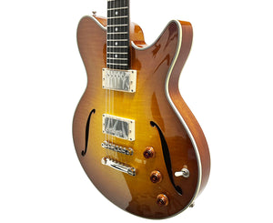 Eastman Romeo California Semi-Hollow Electric Guitar in Goldburst w/ Bare Knuckle Pickups and Case