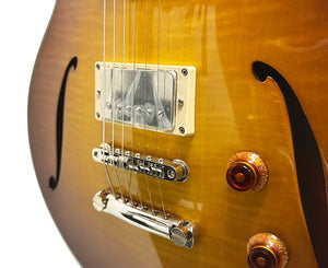 Eastman Romeo California Semi-Hollow Electric Guitar in Goldburst w/ Bare Knuckle Pickups and Case
