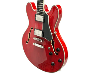 Eastman T386-RD Semi-Hollow Electric Guitar in Vintage Red w/ Case