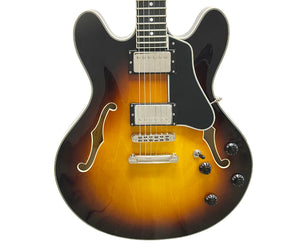 Eastman T386-RD Semi-Hollow Electric Guitar in Vintage Sunburst w/ Case