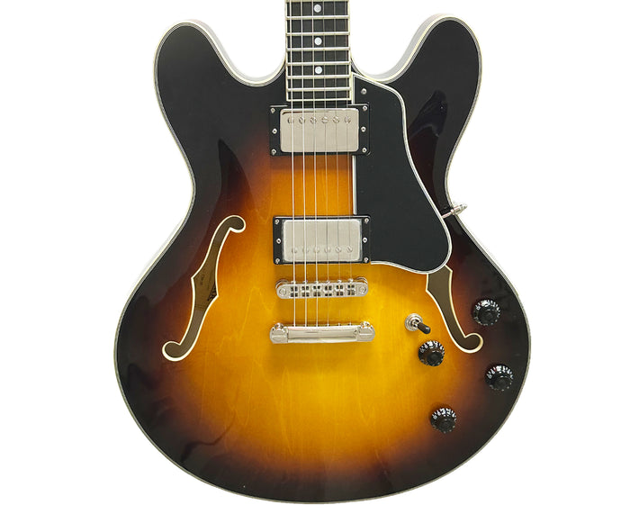 Eastman T386-RD Semi-Hollow Electric Guitar in Vintage Sunburst w/ Case