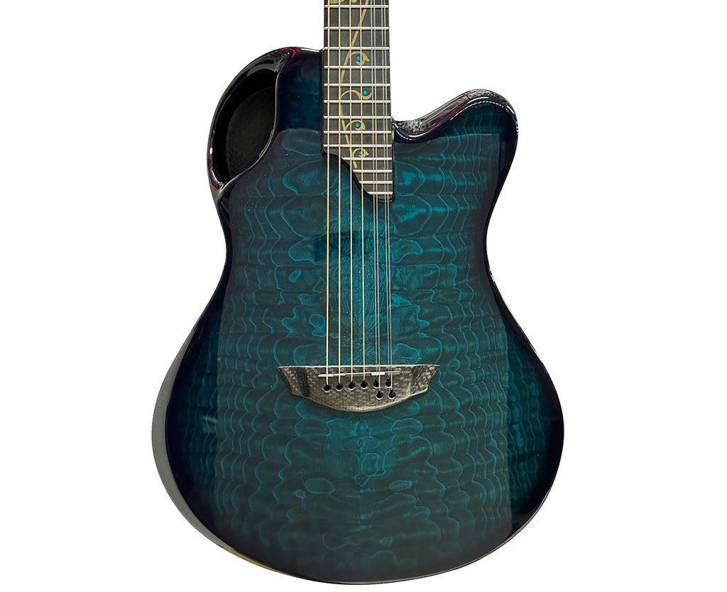 Emerald Guitars X-20 8-String Carbon Fiber Acoustic-Electric in Teal with OHSC