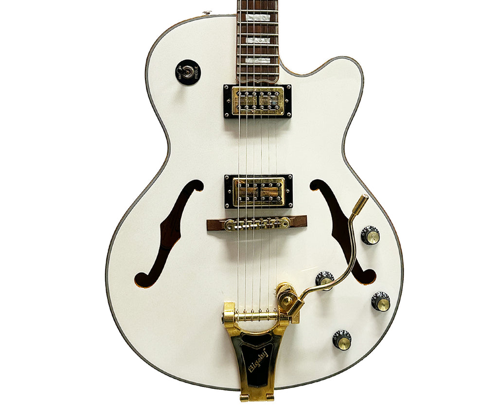 Epiphone Emperor Swingster Royale Hollow-Body Electric Guitar in Pearl White w/ Case - Megatone Music