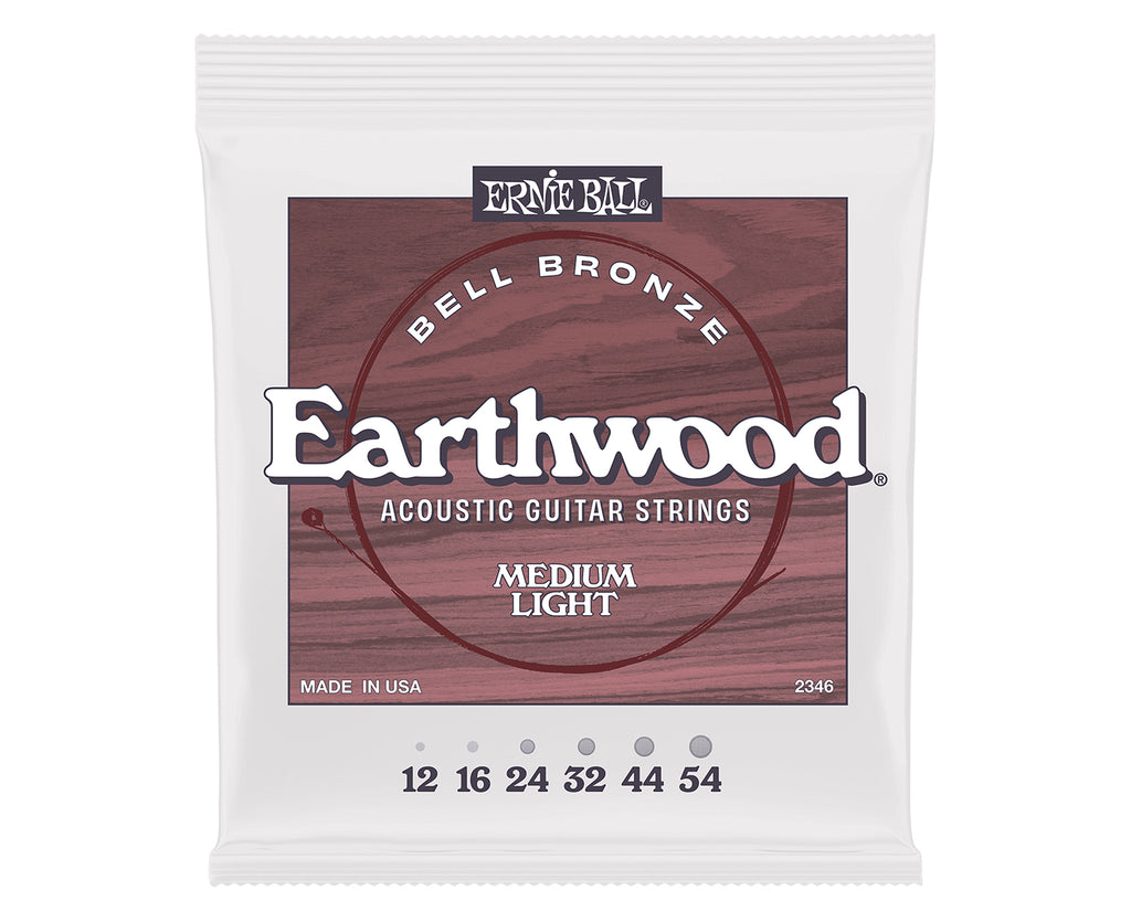 Ernie Ball 2346 Medium Light Earthwood Bell Bronze 12-54 Acoustic Guitar Strings
