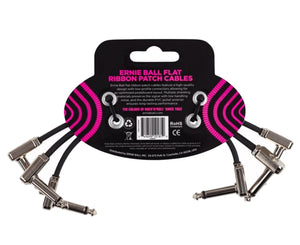 Ernie Ball 6 Inch Flat Ribbon Patch Cables 3-Pack