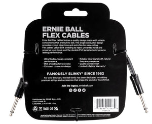 Ernie Ball Flex Instrument Cable Straight/Straight 10ft - Black (P06434)