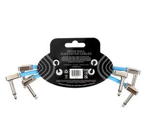 Ernie Ball Flex Patch Cables 6 Inch Blue 3-Pack