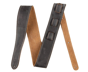 Fender Road Worn 2" Leather Strap, Black