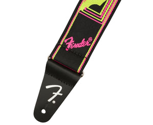 Fender 2' Neon Monogrammed Guitar or Bass Strap, Pink and Yellow