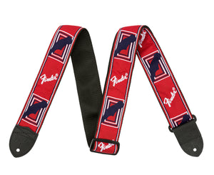 Fender 2" Monogram Guitar or Bass Strap,  Red, White and Blue