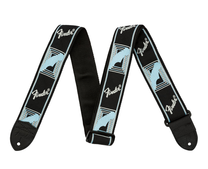 Fender 2' Monogram Guitar or Bass Strap, Light Blue and Gray