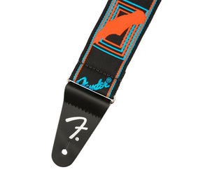 Fender 2' Neon Monogrammed Guitar or Bass Strap, Blue and Orange