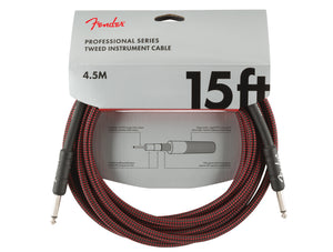 Fender Professional Series Instrument Cables, 15 Foot, Red Tweed