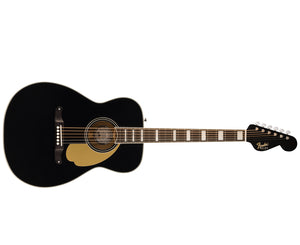 Fender California Malibu Acoustic Guitar in Black with Case