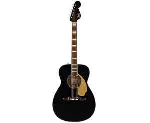 Fender California Malibu Acoustic Guitar in Black with Case