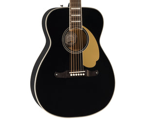 Fender California Malibu Acoustic Guitar in Black with Case