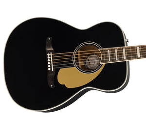 Fender California Malibu Acoustic Guitar in Black with Case