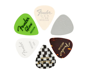 Fender Premium Material Medley Guitar Picks 351 Shape, Medium, 6-Pack