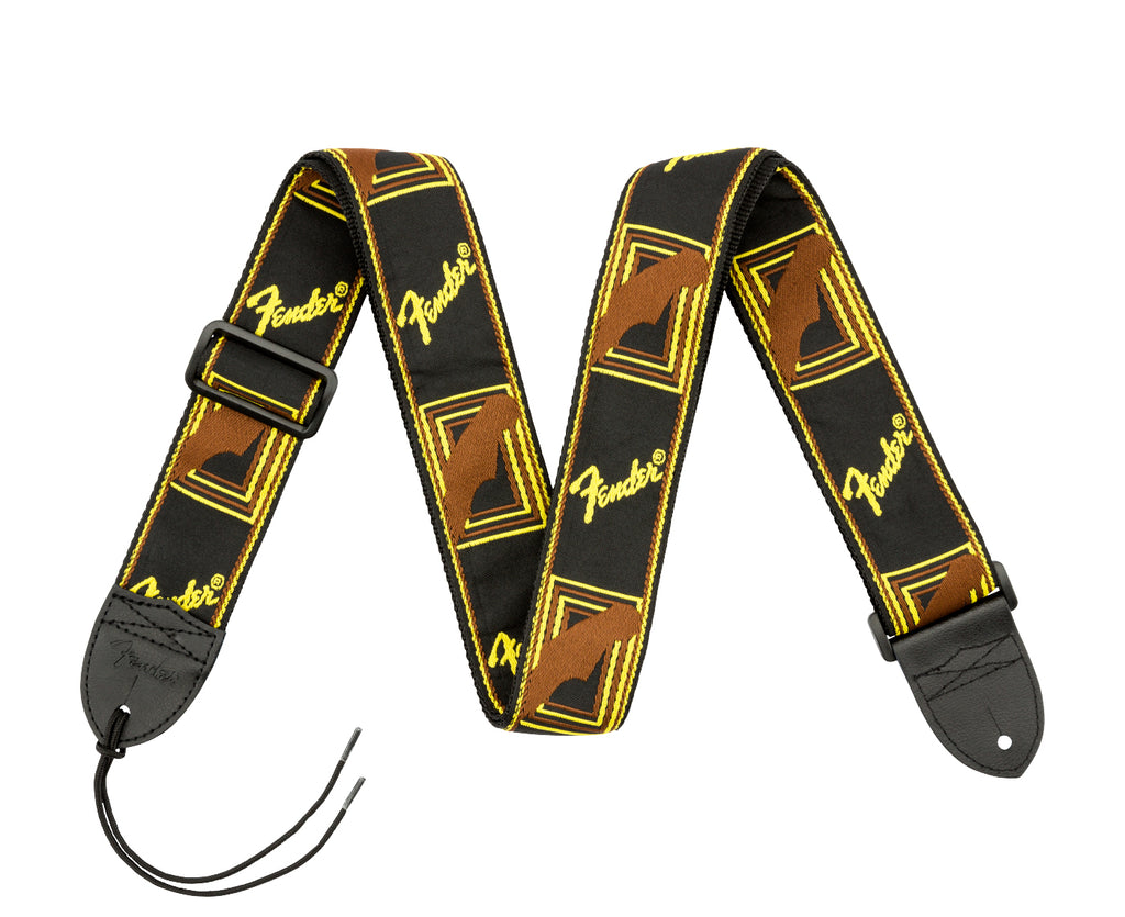 Fender 2" Monogram Guitar or Bass Strap, Yellow and Black