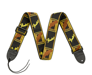 Fender 2" Monogram Guitar or Bass Strap, Yellow and Black