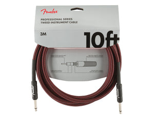 Fender Professional Series Instrument Cables, 10 Foot, Red Tweed