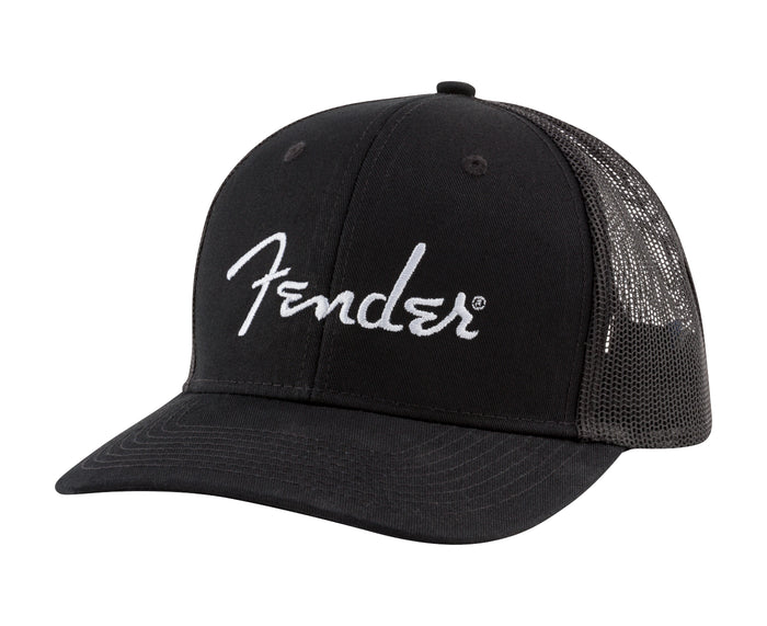 Fender Silver Logo Snapback Hat, Black