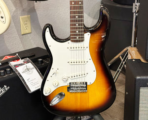 Fender Squier Left-Handed Stratocaster Electric Guitar In 3-Tone Sunburst