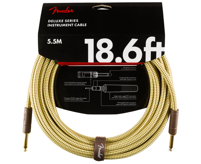 Fender Deluxe Series Tweed Cable 18.6 Foot Cable in Tweed