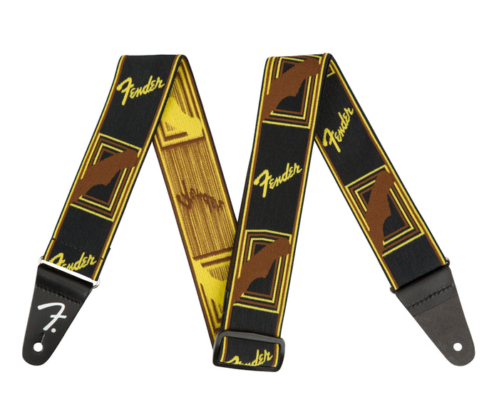 Fender 2" WeighLess Monogram Guitar or Bass Strap, Yellow and Black