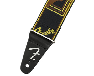 Fender 2" WeighLess Monogram Guitar or Bass Strap, Yellow and Black