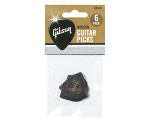 Gibson Modern Black 1.00mm Guitar Pick 6 Pack