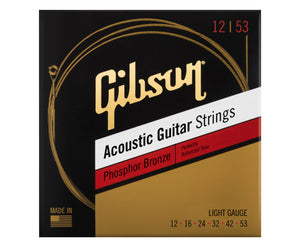 Gibson Phosphor Bronze Acoustic Guitar Strings 12-53