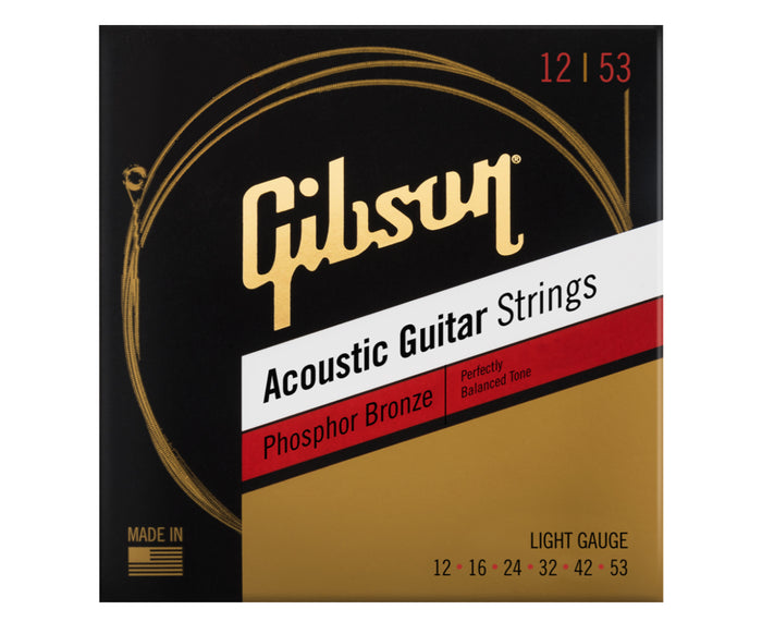 Gibson Phosphor Bronze Acoustic Guitar Strings 12-53