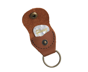 Gibson Premium Leather Pickholder Keychain Brown