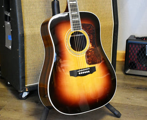 Guild USA D-55E ATB Dreadnought Acoustic-Electric Guitar in Antique Burst