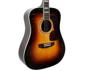 Guild USA D-55E ATB Dreadnought Acoustic-Electric Guitar in Antique Burst